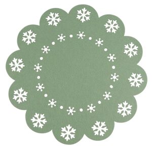 Altom Prostírání Snowflake zelená, pr. 38 cm, sada 4 ks