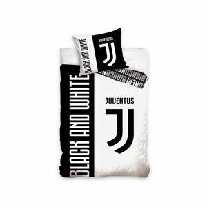 BedTex Bavlněné povlečení FC Juventus Bianco e Neri, 140 x 200 cm, 70 x 90 cm