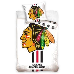 BedTex Bavlněné povlečení NHL Chicago Blackhawks White, 140 x 200 cm, 70 x 90 cm