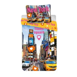 Jerry Fabrics Bavlněné povlečení Times Square, 140 x 200 cm, 70 x 90 cm