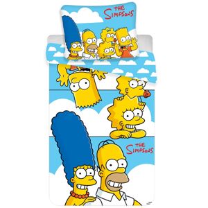 Jerry Fabrics Dětské bavlněné povlečení Simpsons Family clouds, 140 x 200 cm, 70 x 90 cm