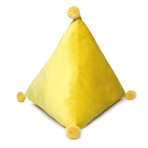 Domarex Polštář pyramida Trevi Velvet žlutá, 40 x 40 x 40 cm