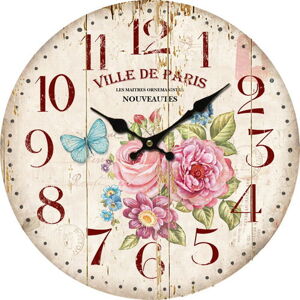 Dřevěné nástěnné hodiny Ville de Paris, 34 cm