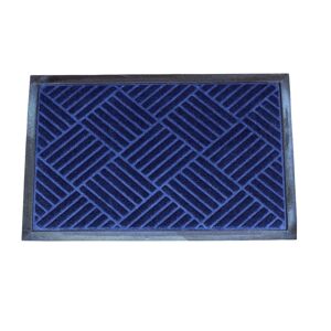 FAVE Gumová rohožka Checker modrá, 40 x 60 cm