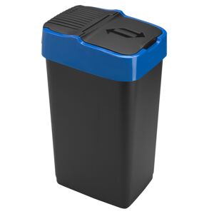 Heidrun Odpadkový koš 35 l, černý s modrým pruhem 