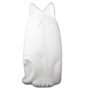 Keramická kasička kočka 19,5 cm, bílá