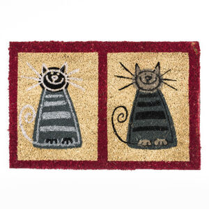 BO-MA Trading Kokosová rohožka dvě kočky, 40 x 60 cm