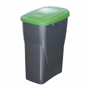 Koš na tříděný odpad zelené víko; 61,5 x 42 x 25 cm; 40 l; plast
