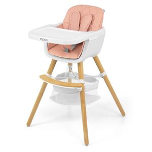 Milly Mally Jídelní židlička 2v1 Espoo růžová, 83,5 x 52 x 52 cm