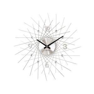 Nástěnné hodiny Lavvu Crystal Lines stříbrná, pr. 49 cm