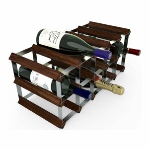 Stojan na víno RTA na 15 lahví, tmavá borovice - pozinkovaná ocel / rozložený
