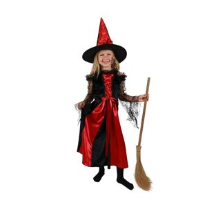 Rappa Dětský kostým Čarodějnice s kloboukem černo-červená, vel. S
