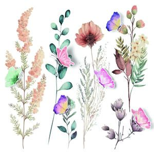 Samolepící dekorace Vector Graphics Florals, 42,5 x 65 cm
