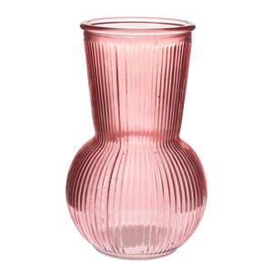Skleněná váza Silvie, růžová, 17,5 x 11 cm