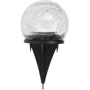 Solární skleněná lampa Crackle Ball, pr. 15 cm, 20 LED, teplá bílá