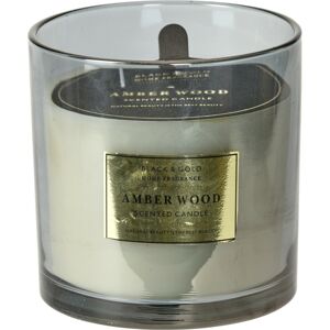 Svíčka ve skle Black & Gold, Amber wood, 870 g