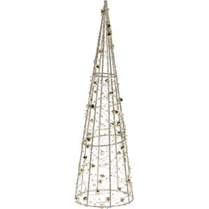 Svítící vánoční kužel Gold Diamond, 40 cm, 20 LED, teplá bílá, časovač