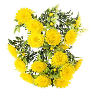Umělé květiny chryzantéma, žlutá, 30 cm,  HTH
