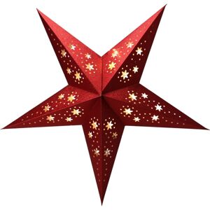 Vánoční papírová LED dekorace Red star, 10 LED, 60 cm