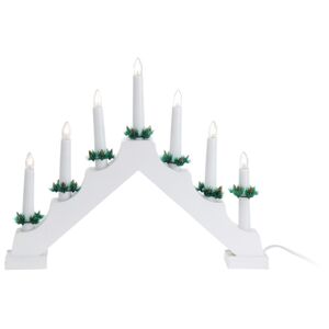Vánoční svícen Candle Bridge bílá, 7 LED