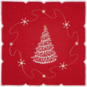 Forbyt Vánoční ubrus Strom červená, 35 x 35 cm