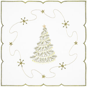 Forbyt Vánoční ubrus Stromek bílo-zelená, 35 x 35 cm