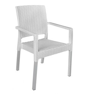 Zahradní stohovatelná židle Ratan Lux, bílá
