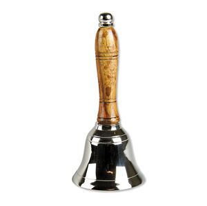 Zvoneček s dřevěným držadlem, 16 cm